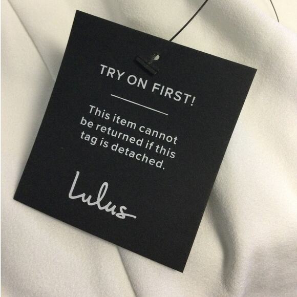 LULU'S SZ L Beaming Perfection White Pearl Organza Tie-Strap Mini Dress NEW B148 - Picture 8 of 9